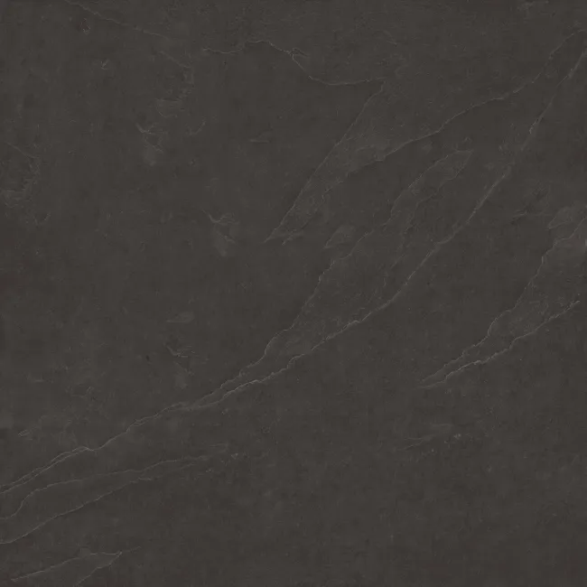 Mustang Black Slate Effect Matt Porcelain Floor Tile
