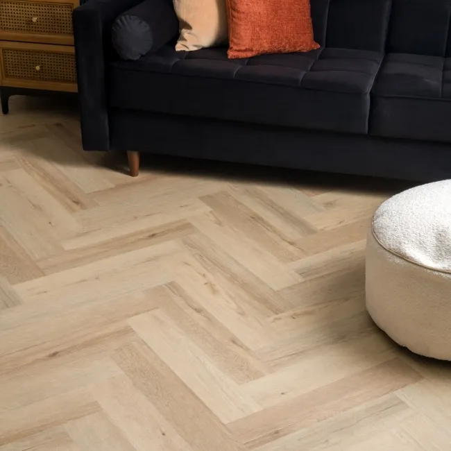 Paris Natural Light Oak Herringbone Luxury Click Vinyl Flooring 5mm