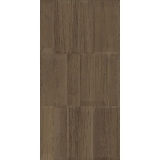 Nogal Block Decor Dark Brown Wood Effect Matt Ceramic Wall Tile