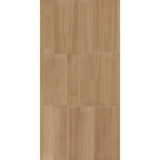 Nogal Block Decor Brown Wood Effect Matt Ceramic Wall Tile