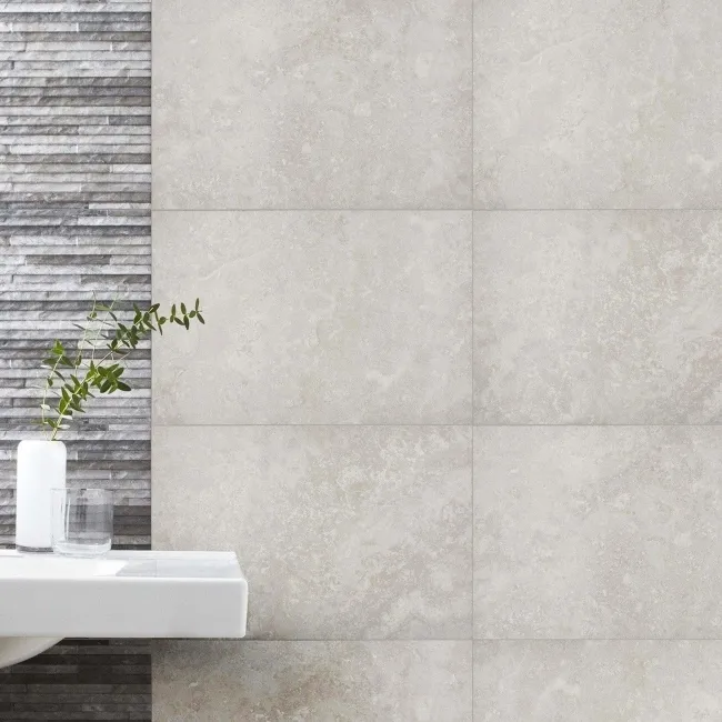 Rapolano Grey Travertine Effect Matt Ceramic Wall Tile