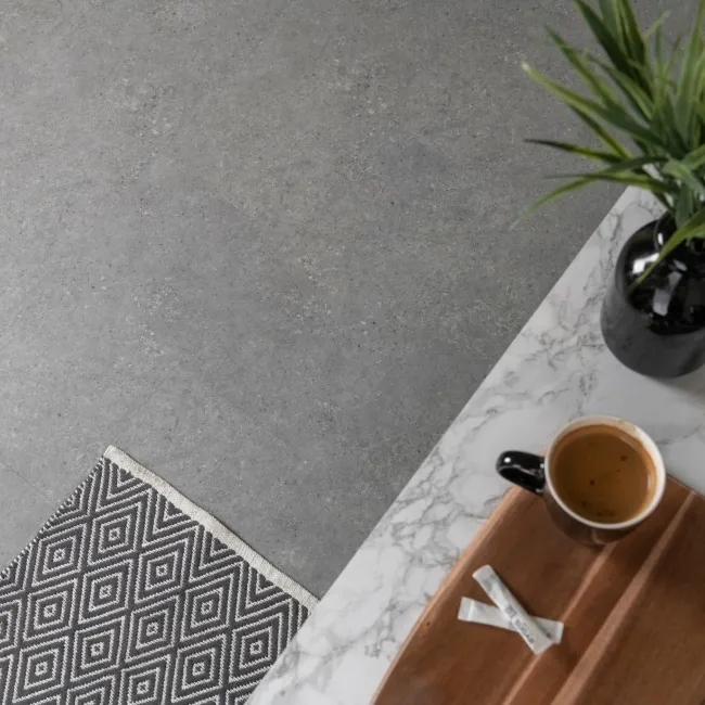 Runa Harbour Grey Tile Luxury Click Vinyl Flooring 5mm