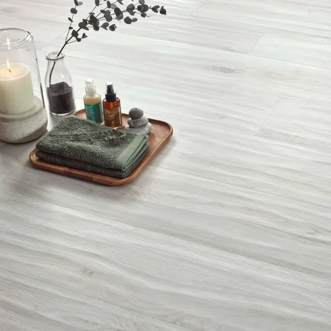 Volte White Wood Effect Matt Porcelain Floor Tile