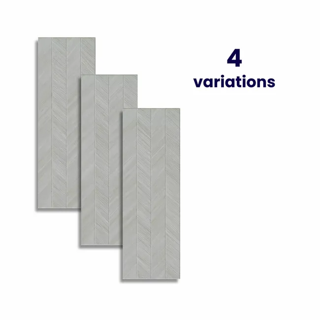 Bercy Chevron Decor Grey Concrete Effect Matt Ceramic Wall Tile