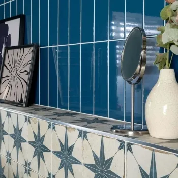 Linear Navy Blue Gloss Wall Tiles