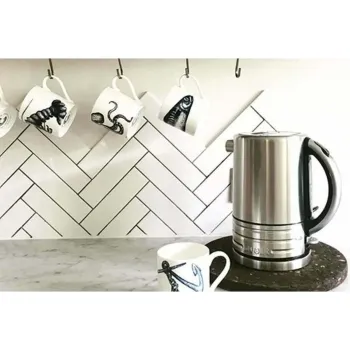 Microline White Gloss Wall Tiles 50x200 Kitchen Roomset