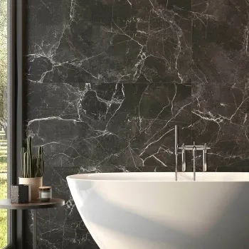 Roca Venato Black Marble Effect Matt Porcelain Wall Tile