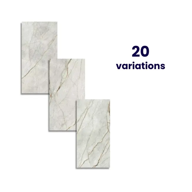 The Room Grey Marble Effect Polished Porcelain Wall and Floor Tile