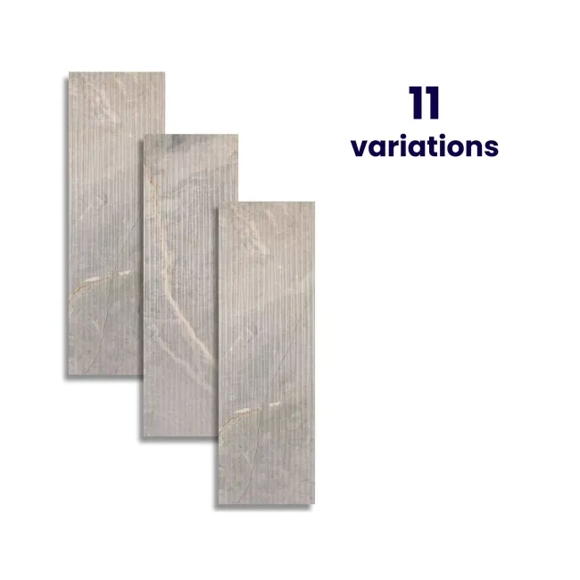 Tuscan Greige Embossed Decor Stone Effect Matt Ceramic Wall Tile