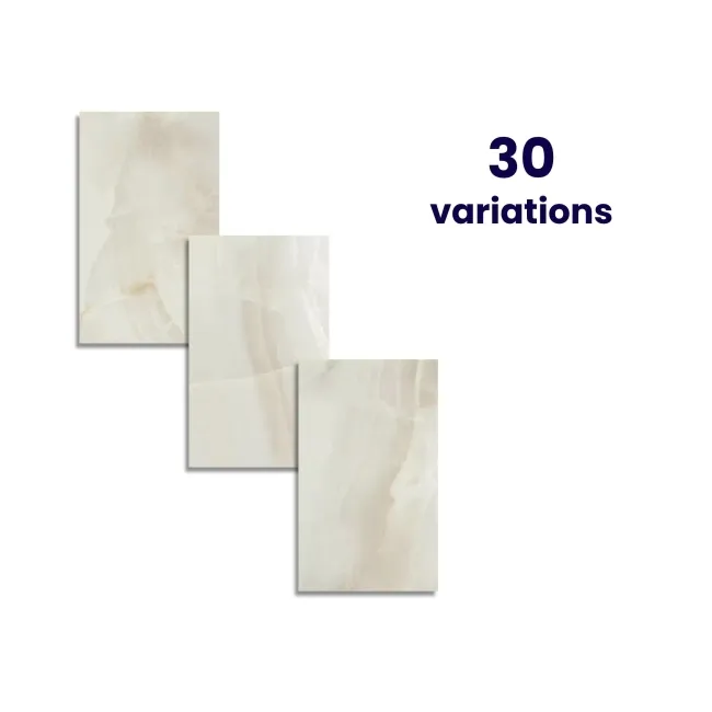 Naza Beige Onyx Marble Effect Matt Ceramic Wall Tile