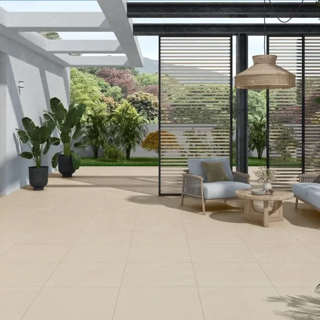 Burlingstone Beige Stone Effect Matt Porcelain Outdoor Slab