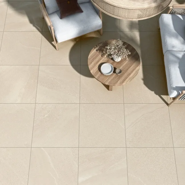 Burlingstone Beige Stone Effect Matt Porcelain Outdoor Slab