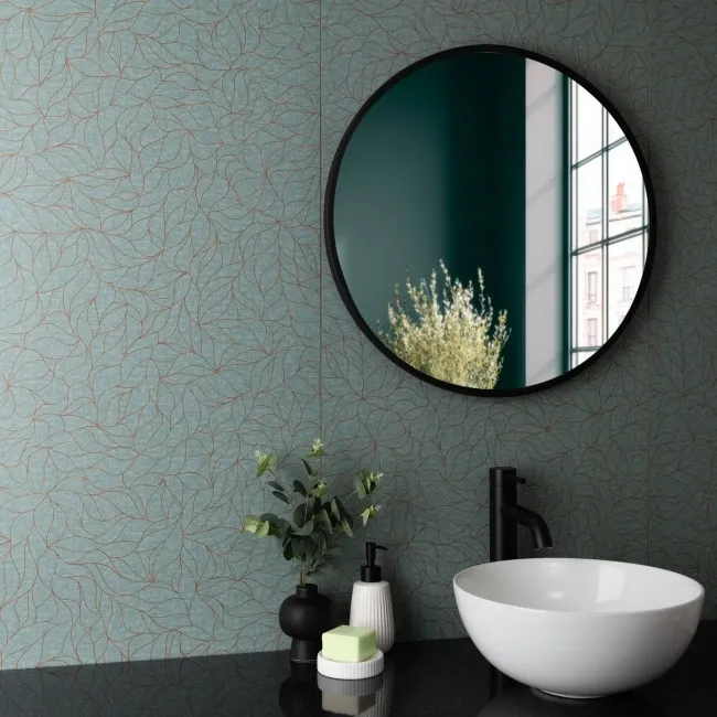 Roca Jade Floral Decor Green Matt Porcelain Wall Tile