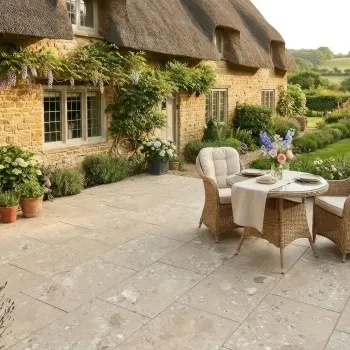 Ura Beige Stone Effect Matt Porcelain Outdoor Slab Tile