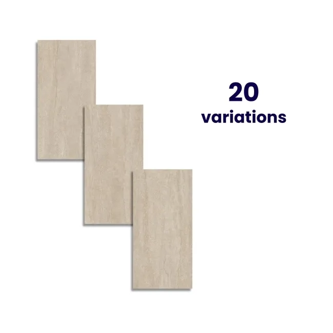 Roca Serena Vein Cut Moka Travertine Effect Matt Porcelain Tile