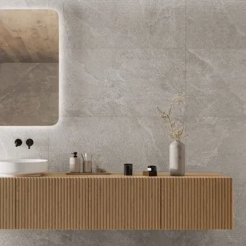 Capri Light Grey Matrix Decor Stone Effect Matt Porcelain Wall Tile