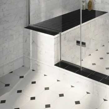 Carrara White Marble Effect Gloss Skirting Wall Tiles