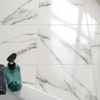 Marmo Blue Marble Effect Gloss Ceramic Floor Tile