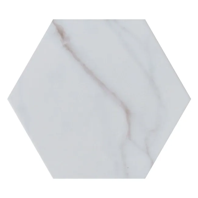 Cipriani Hexagon White Marble Effect Matt Porcelain Wall and Floor Tile