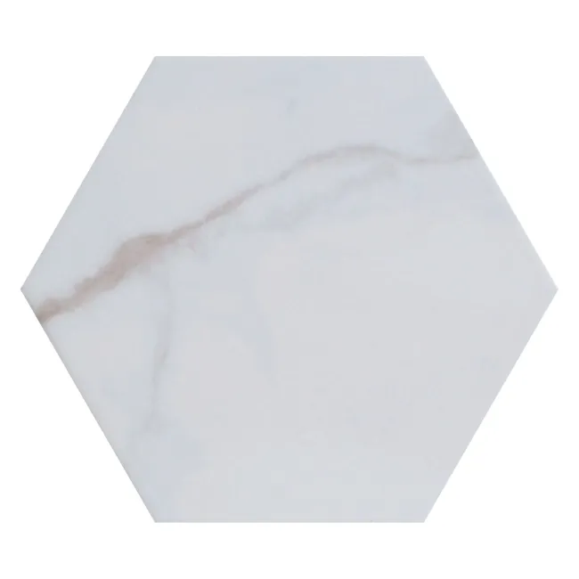 Cipriani Hexagon White Marble Effect Matt Porcelain Wall and Floor Tile