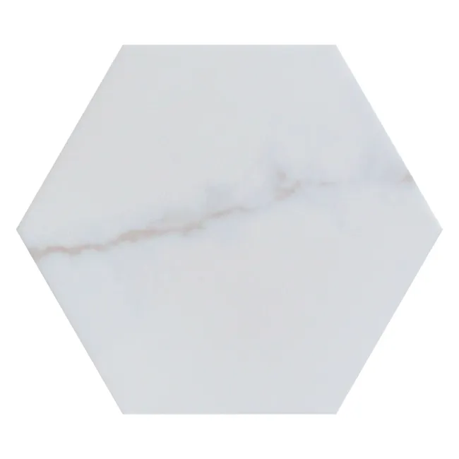 Cipriani Hexagon White Marble Effect Matt Porcelain Wall and Floor Tile