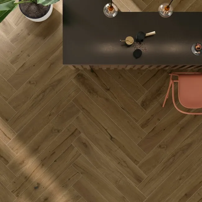 Roca Indiana Dark Oak Wood Effect Matt Porcelain Floor Tile