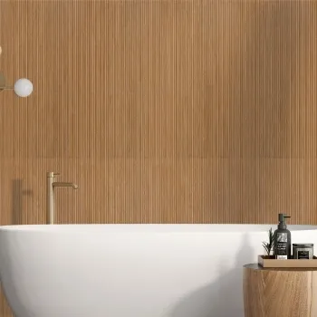 Roca Indiana Natural Fluted Wood Effect Matt Ceramic Tile