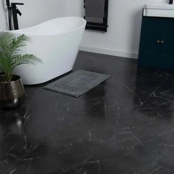 Marble Deluxe Black Grouted Tile Effect Luxury Click Vinyl Flooring 5.5mm