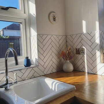 Linear Gloss Wall White Metro Tiles