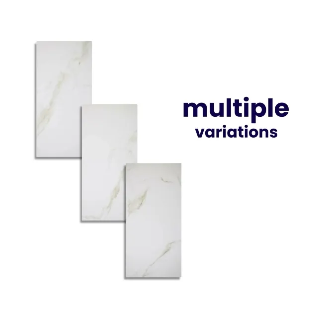 Carrara Gold Gloss Marble Effect Vitrified Ceramic Wall and Floor Tile