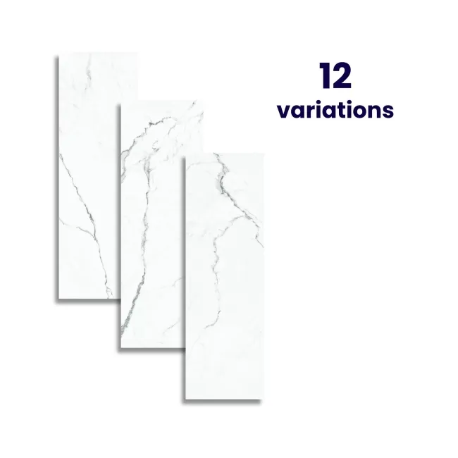 Idyllic White Marble Effect Matt Large Ceramic Wall Tile
