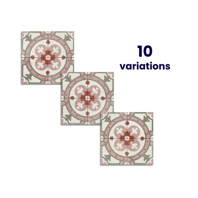 Granada Pink Victorian Patterned Matt Ceramic Floor Tile