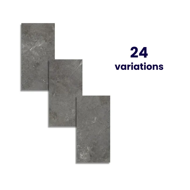 Baltico Grey Stone Effect Matt Porcelain Wall & Floor Tile