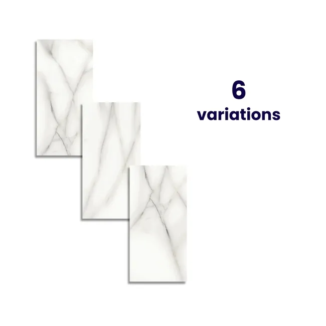 Classic White Onyx Marble Effect Polished Porcelain Tile