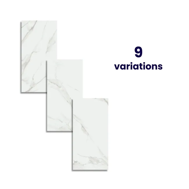 Lumiere White Marble Effect Large Matt Vitrified Ceramic Tile