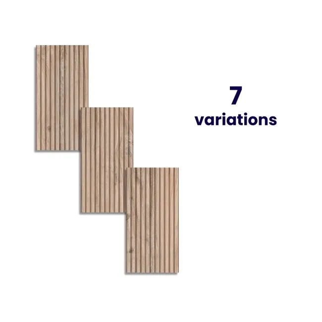 Dakaris Golden Slatted Wood Effect Matt Porcelain Tile