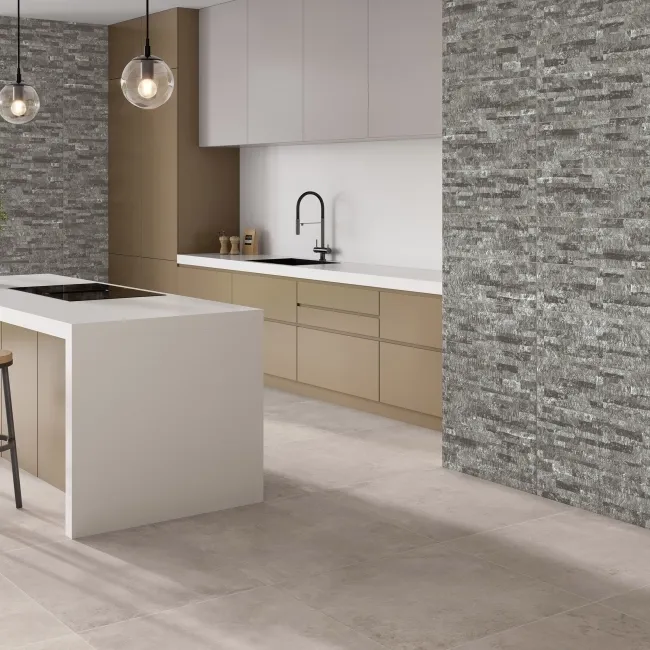 Ruy Stone Grey Drywall Effect Ceramic Wall Cladding Tile