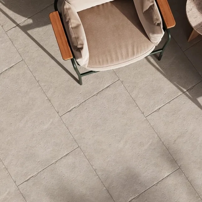 Batela Beige Stone Effect Rustic Edge Porcelain Outdoor Slab Tile