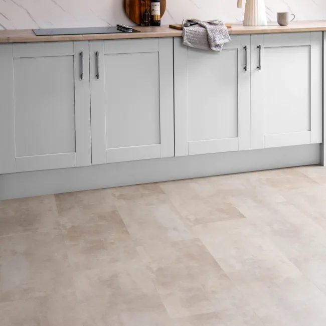 Antalya Beige Stone Tile Luxury Click Vinyl Flooring 5.5mm