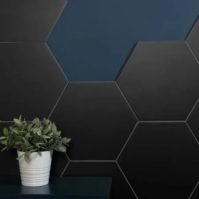 Apollo Hexagon Black Wall and Floor Tile