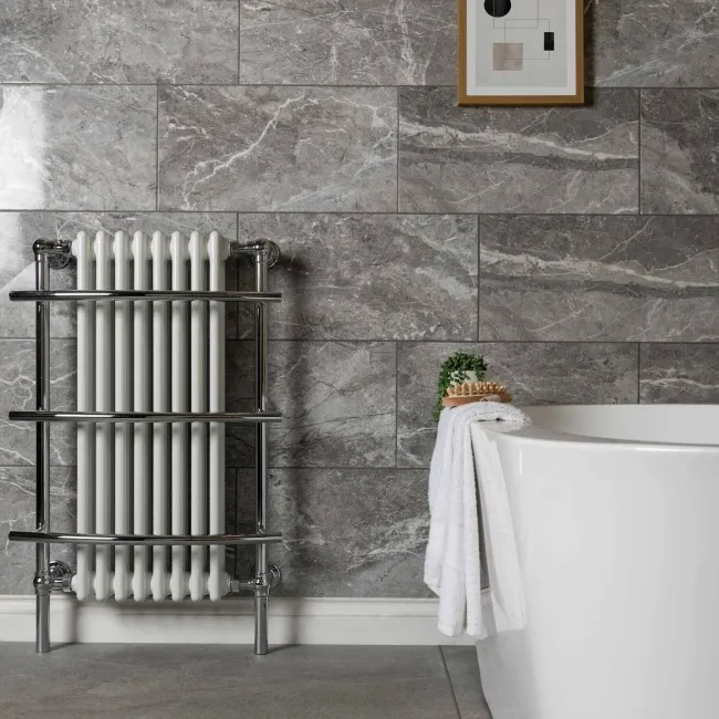 Bernini Grey Gloss Marble Effect Ceramic Wall Tile