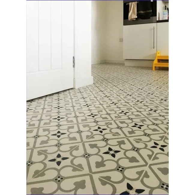 Brighton Grey Pattern Porcelain Floor Tiles