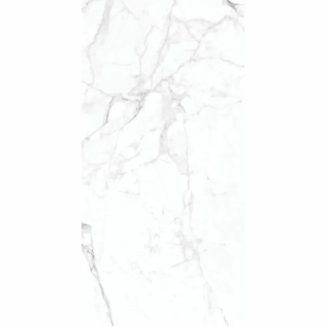 Carrera White Marble Effect Rectified Polished Porcelain Wall and Floor Tile