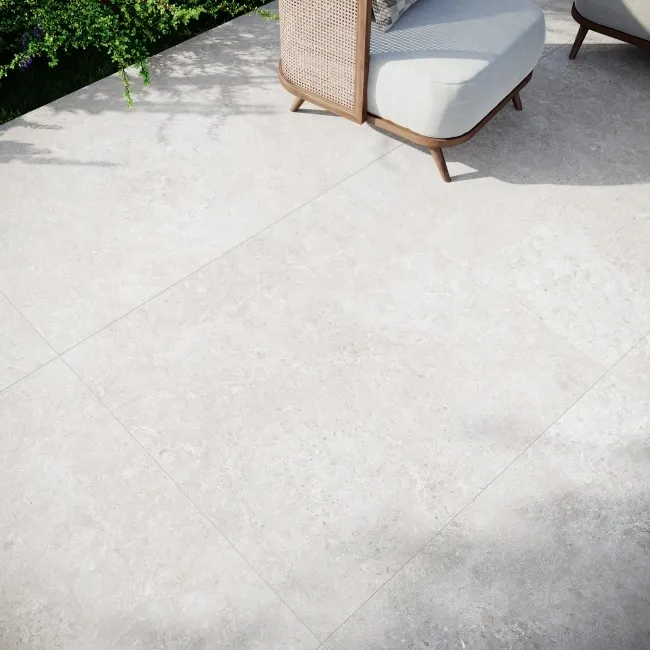 Batela White Stone Effect Matt Large Porcelain Outdoor Slab