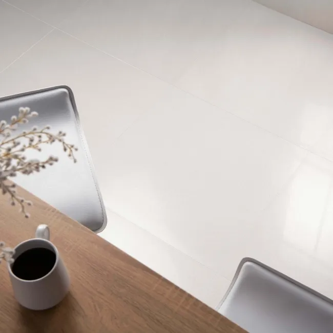 Galaxy Arctic White Stone Effect Semi Polished Porcelain Tile 