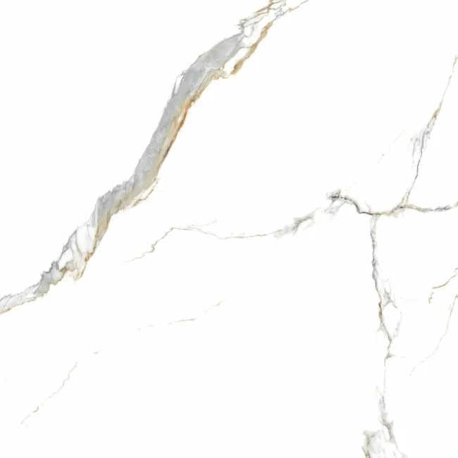 Lasa Golden Grey Marble Effect Polished Porcelain Floor Tile