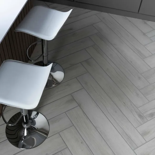 Naturalia Grey Oak Wood Effect Matt Porcelain Floor Tile