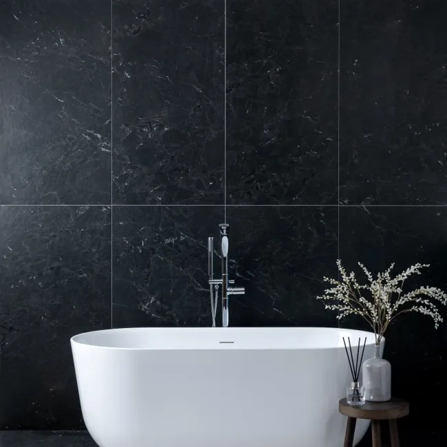 Neeko Black Stone Effect Matt Porcelain Tile