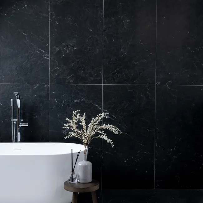 Neeko Black Stone Effect Matt Porcelain Tile