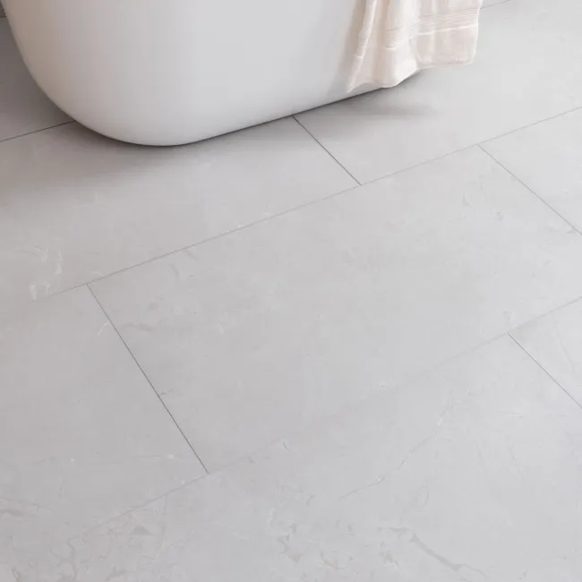 Neeko White Stone Effect Matt Porcelain Tile